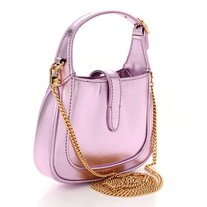 Gucci Laminated Nappa Nano Jackie 1961 Hobo Metallic Pink 3 of 11