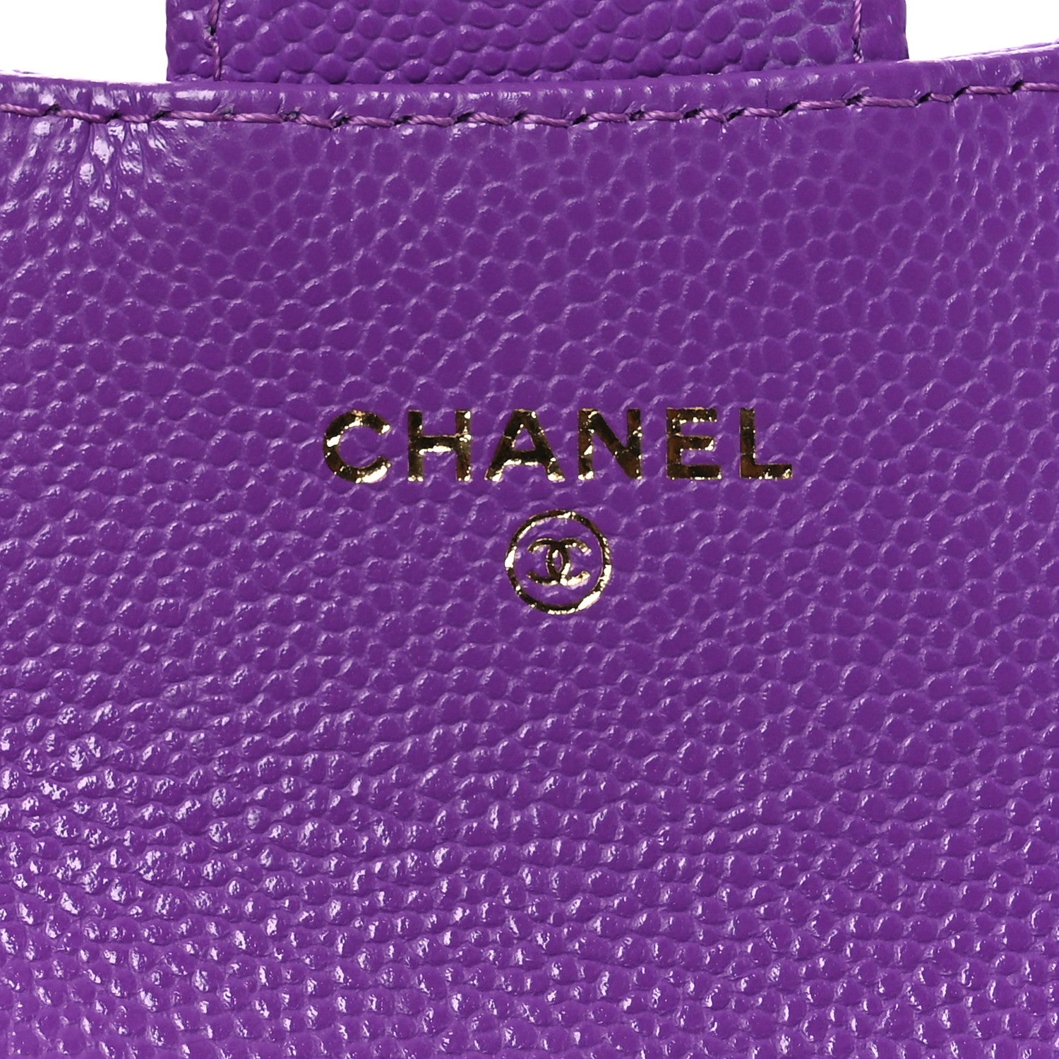 Chanel Caviar Quilted Flap Card Holder Wallet Purple 7 of 11