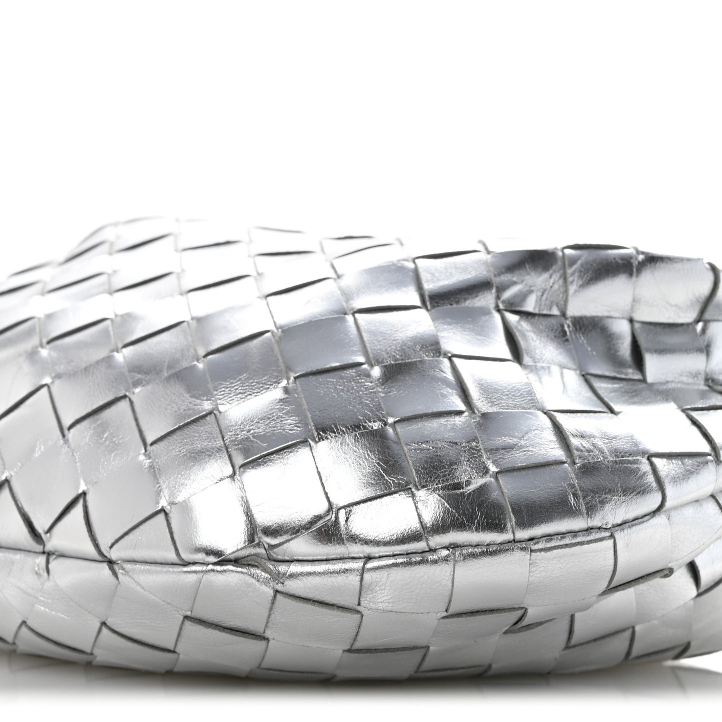 Metallic Nappa Intrecciato Mini Jodie Silver