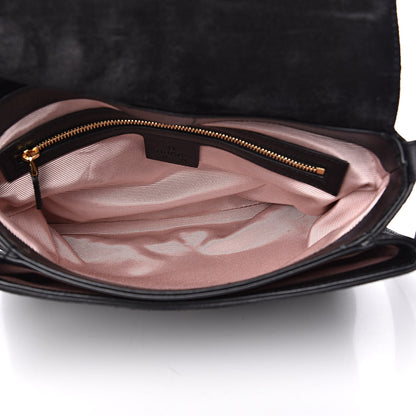 Gucci Suede Medium Arli Flap Shoulder Bag Black 5 of 15