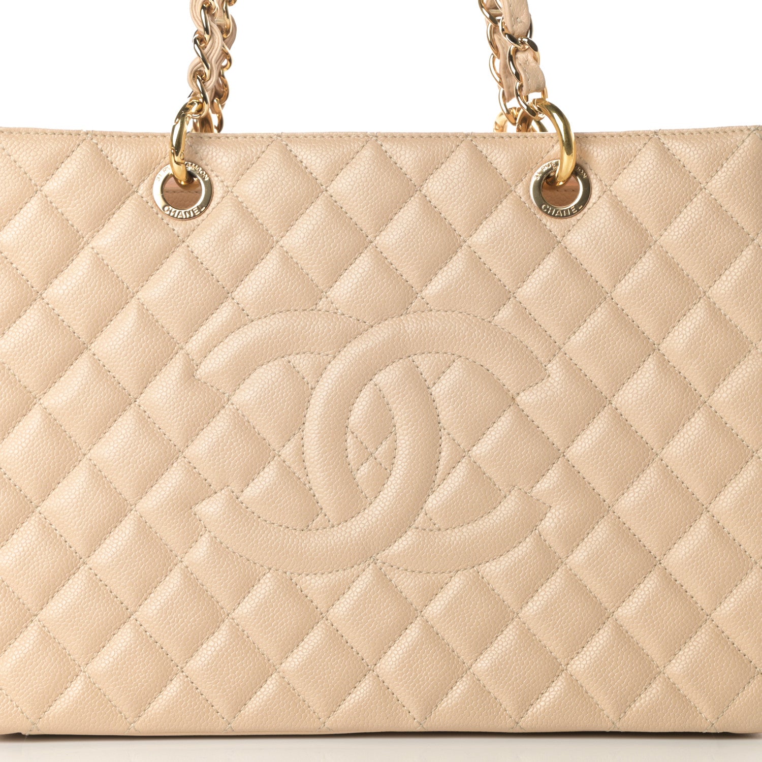 Chanel Caviar Quilted Grand Shopping Tote GST Beige Clair 8 of 11