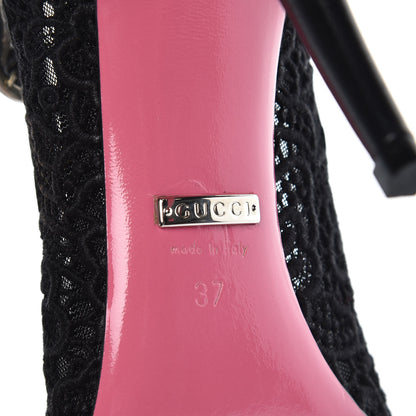 Gucci Lace Pizzo Venice Pumps 37 Black 7 of 7