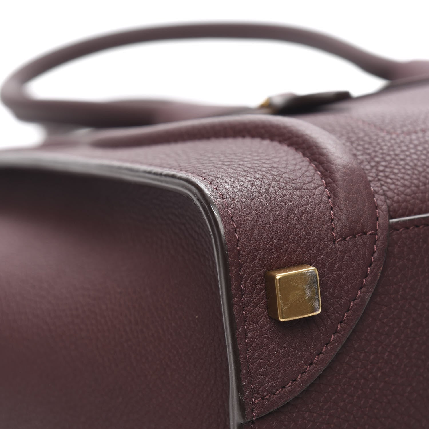 Celine Baby Drummed Calfskin Micro Luggage Burgundy 7 of 10