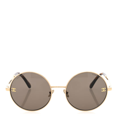 Chanel Metal Round Sunglasses 4268 Gold Tortoise 2 of 7