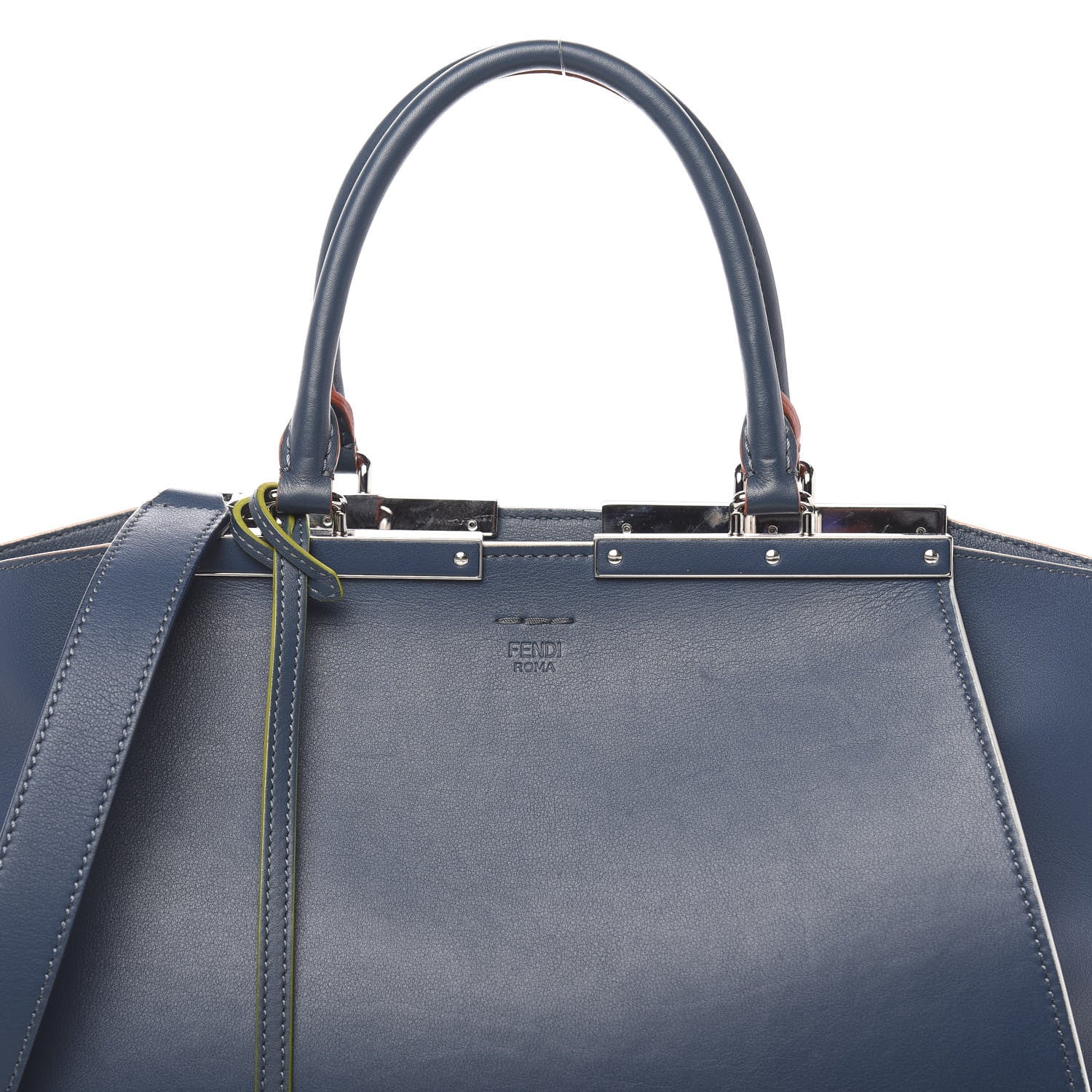 Fendi Vitello Dolce Century Petite 3Jours Tote Pavone 11 of 11