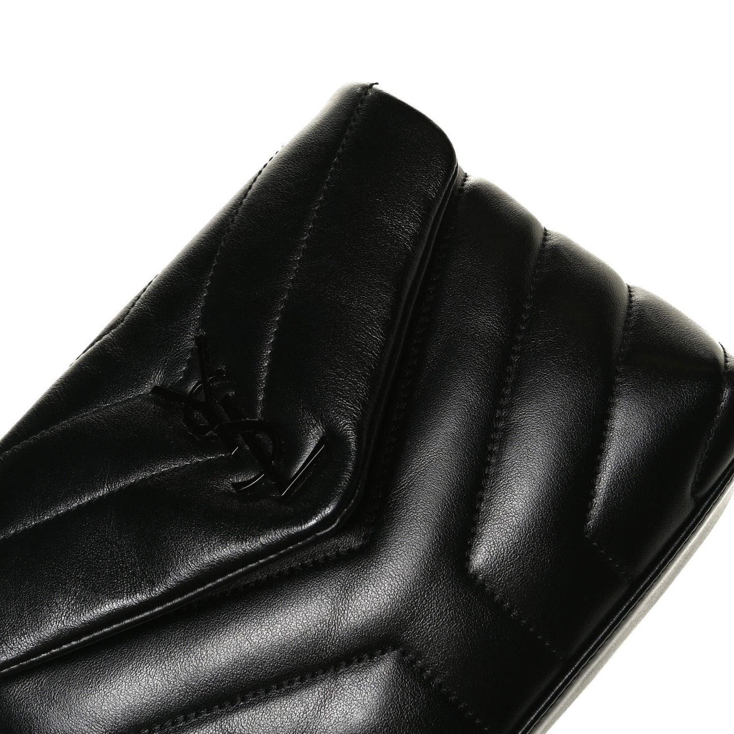 Calfskin Y Quilted Monogram Toy Loulou Crossbody Bag Black