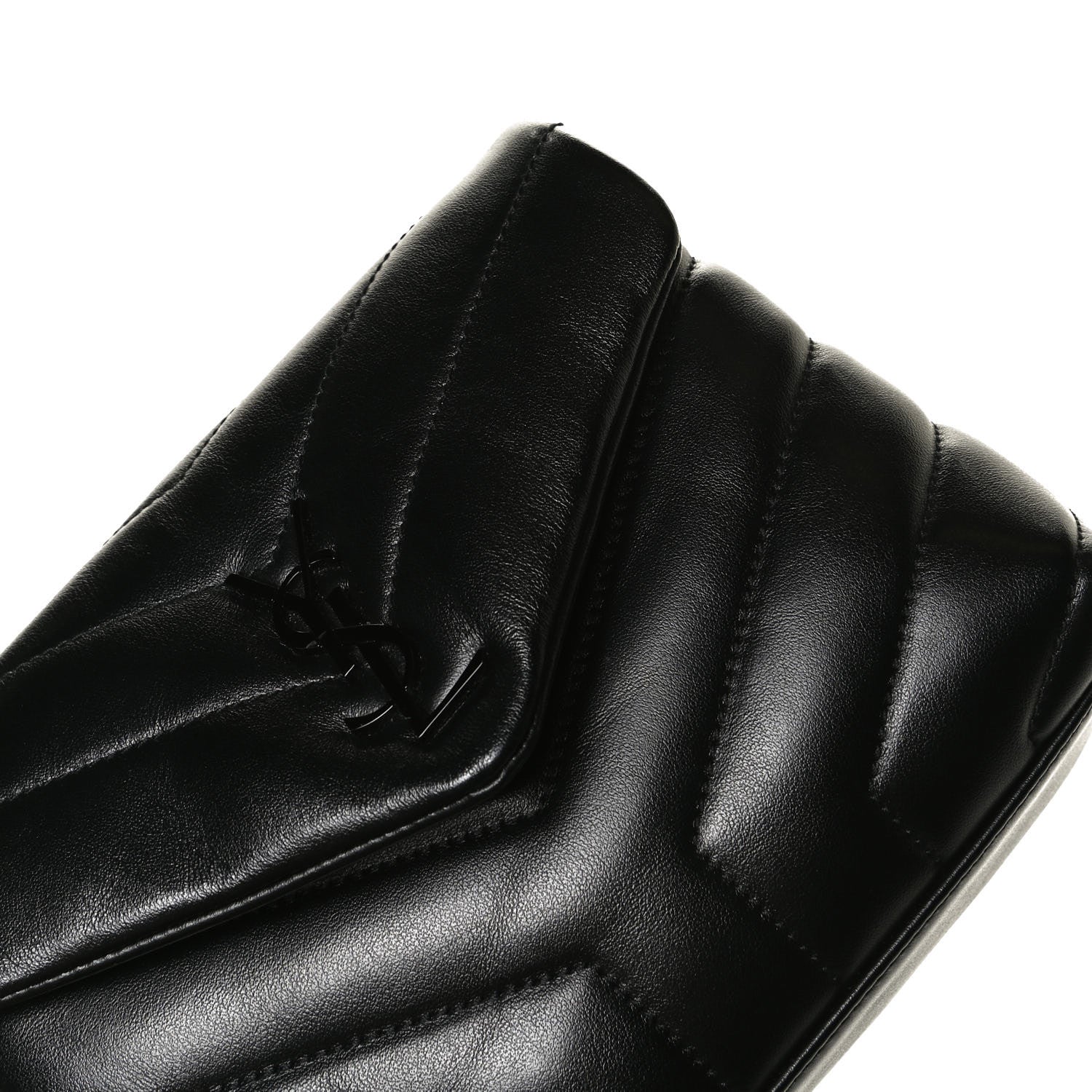 Saint Laurent Calfskin Y Quilted Monogram Toy Loulou Crossbody Bag Black 10 of 12