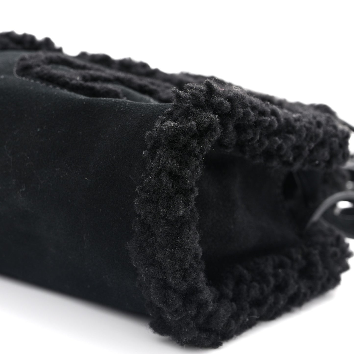 X UGG Suede shearling Small Shopping Bag Black