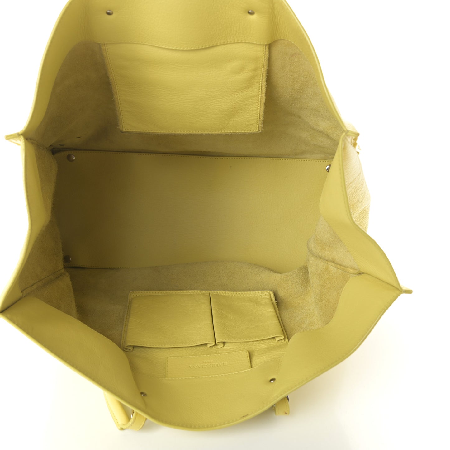 Veau Papier Classic Silver Hardware A4 Tote Jaune Poussin