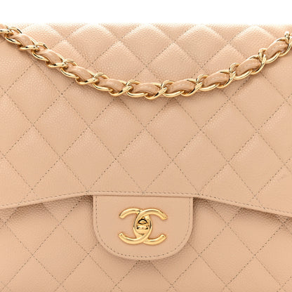 Chanel Caviar Quilted Jumbo Double Flap Beige Clair 8 of 12