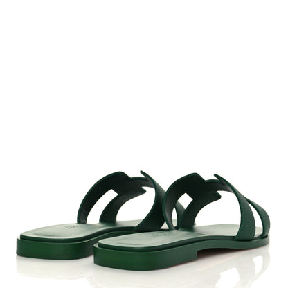 Hermes Epsom Oran Sandals 37.5 Vert Cactus 4 of 9