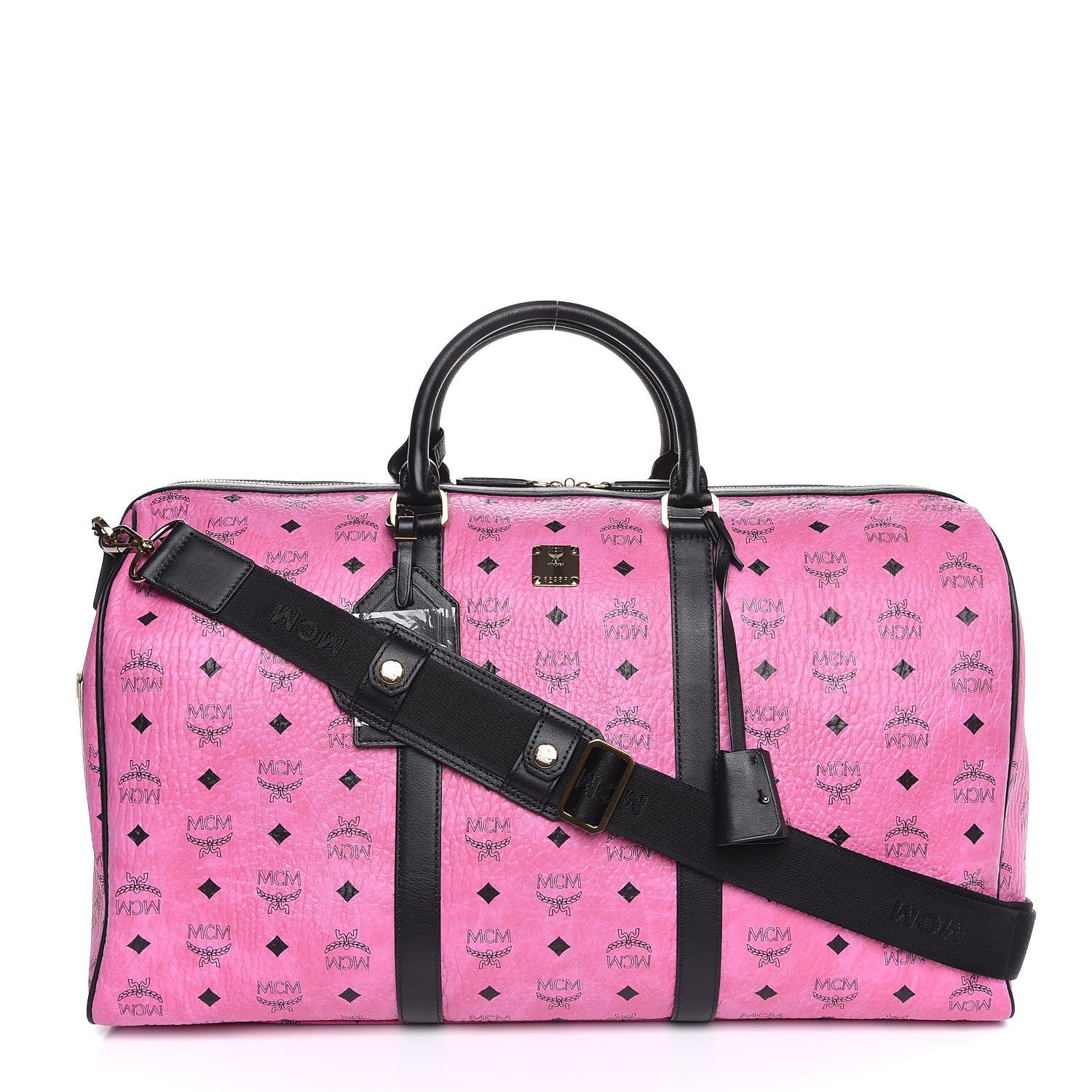 MCM Visetos Large Traveler Weekender Bag Pink 1 of 9