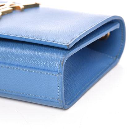 Saint Laurent Grain De Poudre Small Classic Monogram Kate Satchel Blue Clair 10 of 15
