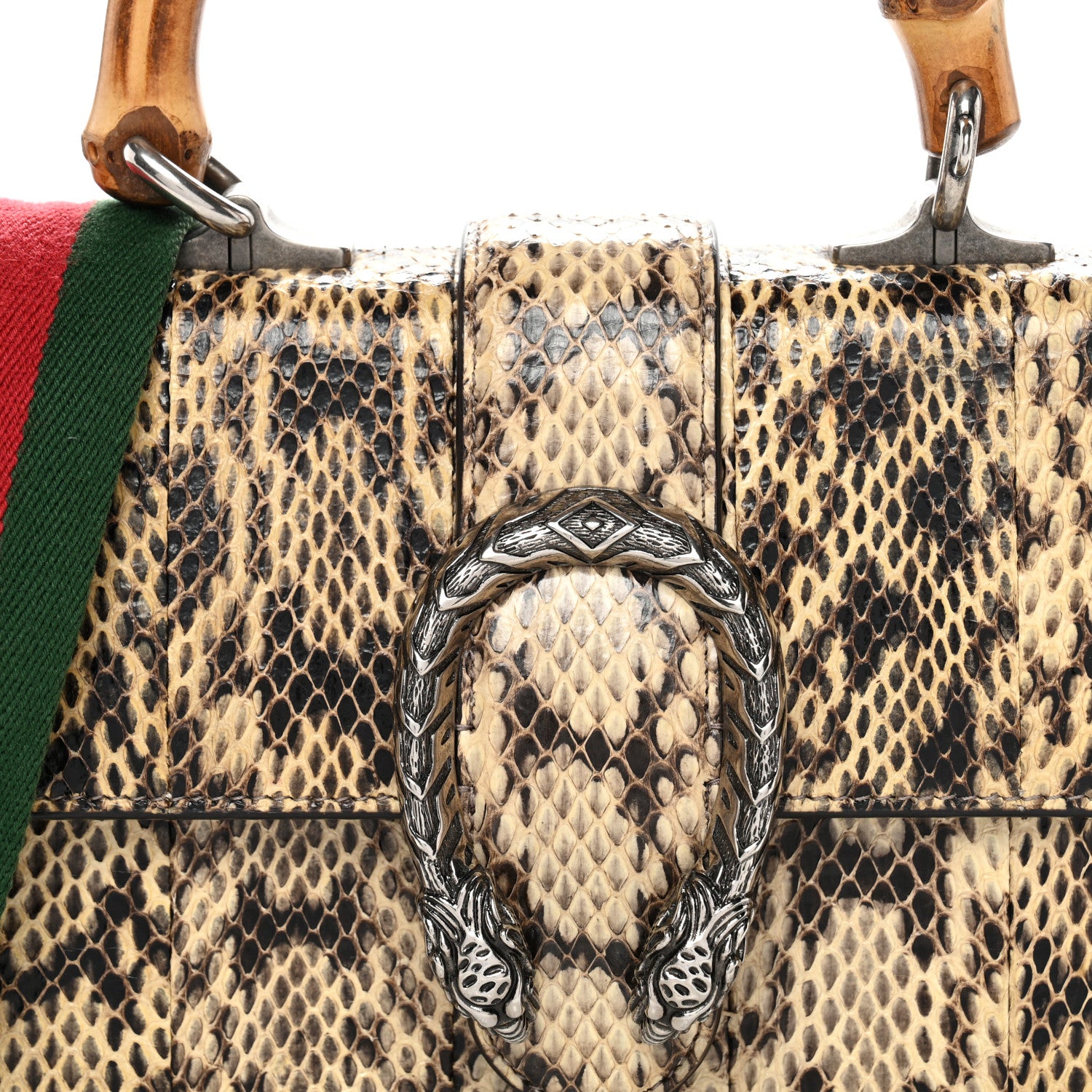 Gucci Snakeskin Bamboo Web Mini Dionysus Top Handle Bag 6 of 13