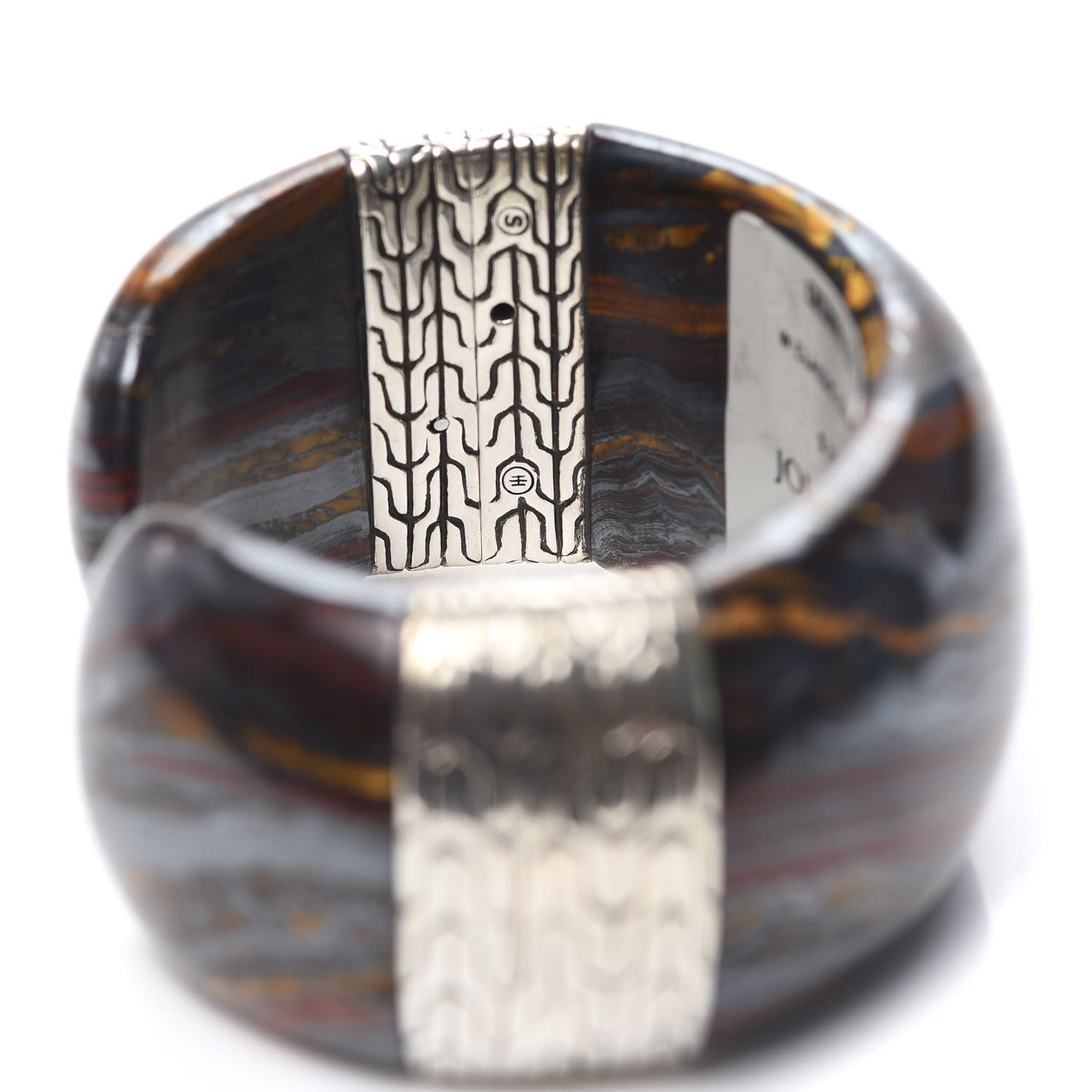 Sterling Silver Tiger Iron Classic Chain Flex Kick Cuff Bracelet