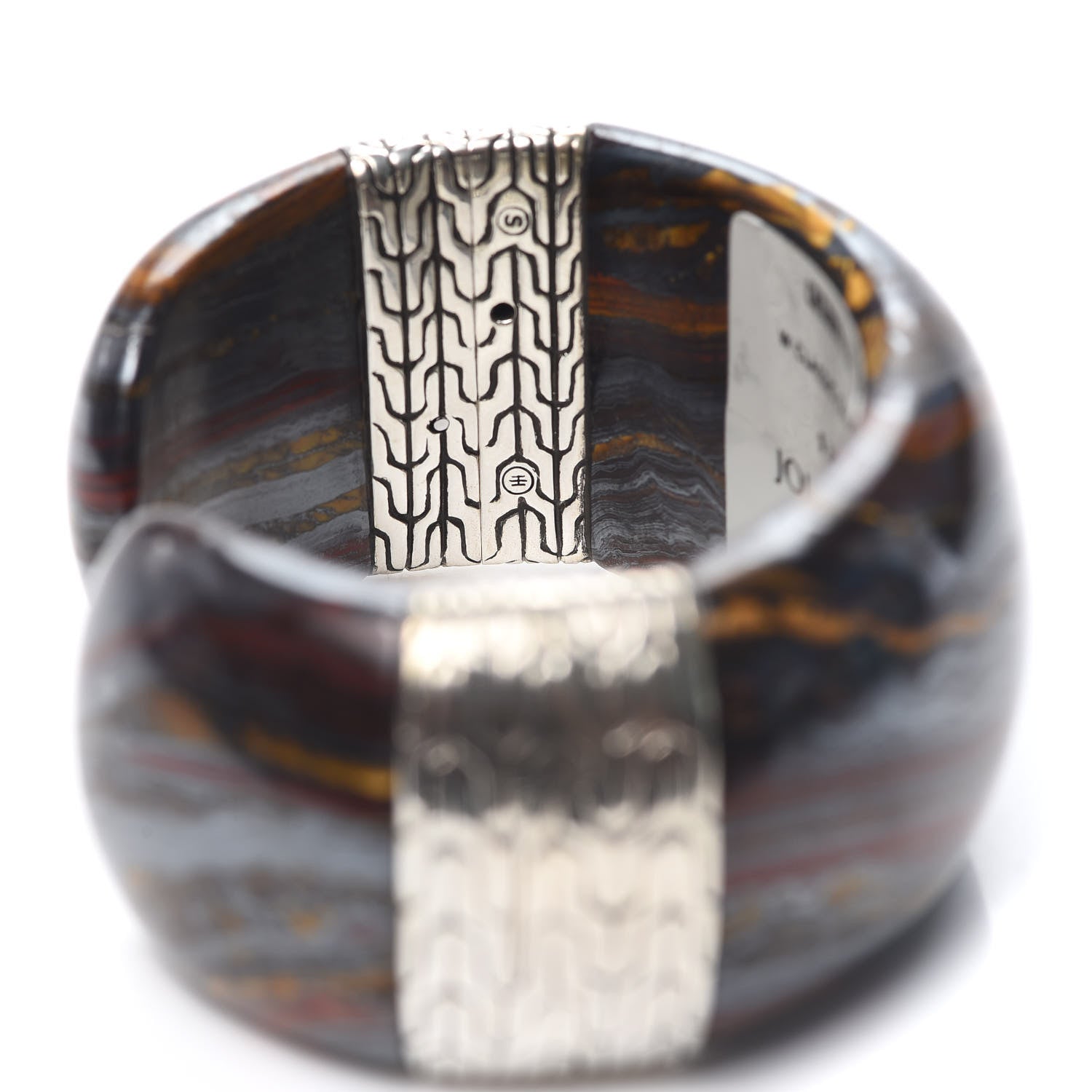 John Hardy Sterling Silver Tiger Iron Classic Chain Flex Kick Cuff Bracelet 4 of 4