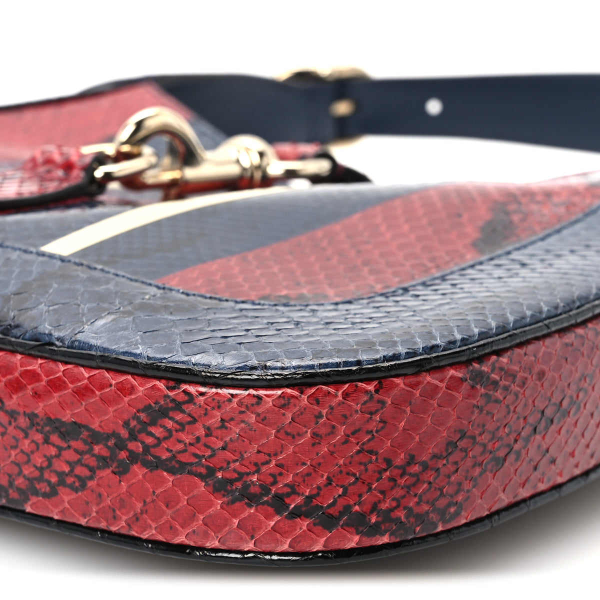 Snakeskin Web Small Jackie 1961 Hobo Rosso Ancora Blue