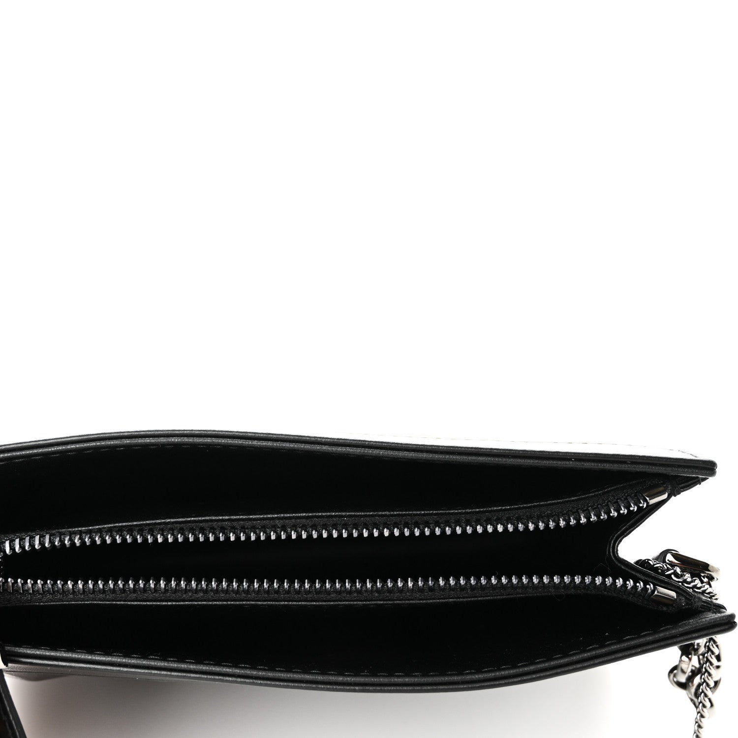 Christian Dior Calfskin Macrocannage Diamond Caro Zipped Pouch With Chain Black 5 of 10