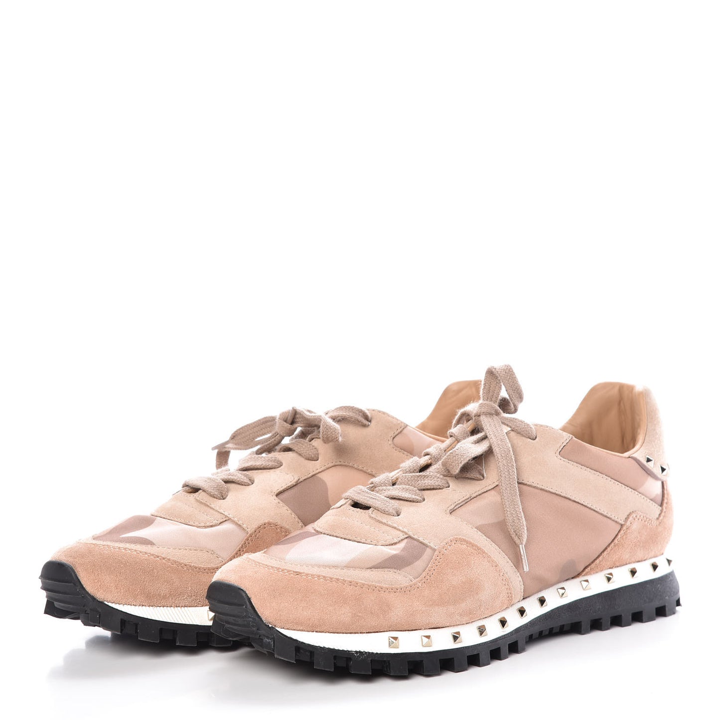 Suede Nylon Camouflage Womens Soul Rockstud Sneakers 40 Multicolor