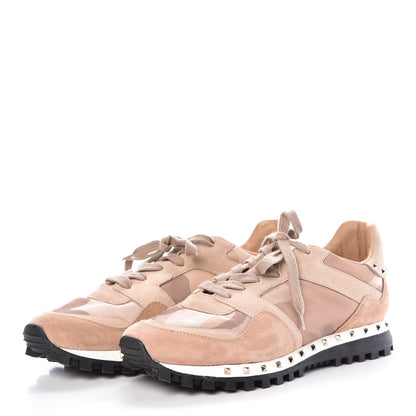 Valentino Garavani Suede Nylon Camouflage Womens Soul Rockstud Sneakers 40 Multicolor 3 of 8