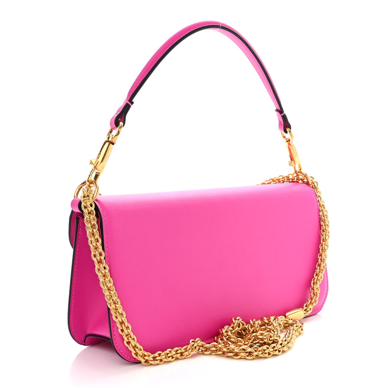 Valentino Garavani Calfskin Vlogo Loco Shoulder Bag Pink PP