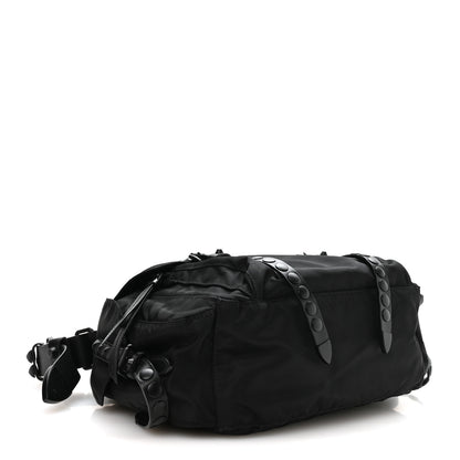 Prada Nylon New Vela Studded Messenger Bag Black 4 of 10