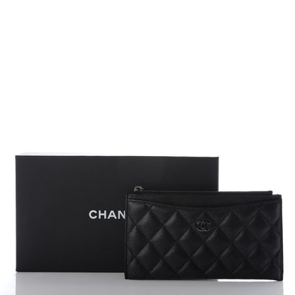 Chanel Iridescent Caviar Quilted Classic Zip Pouch Black 8 of 8