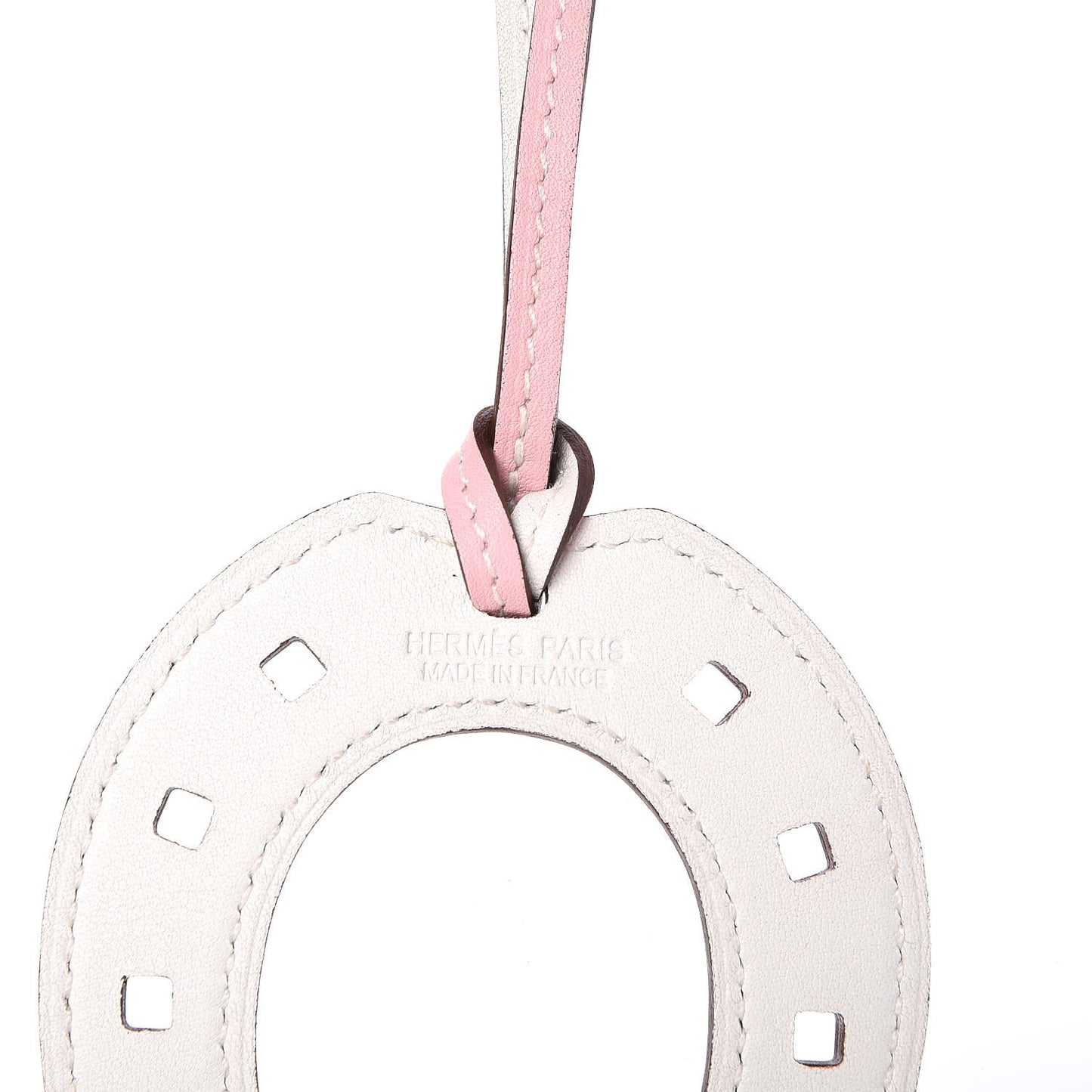 Swift Paddock Horseshoe Bag Charm Rose Sakura Blanc