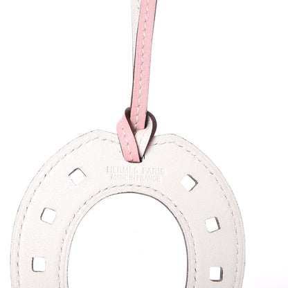 Hermes Swift Paddock Horseshoe Bag Charm Rose Sakura Blanc 3 of 4