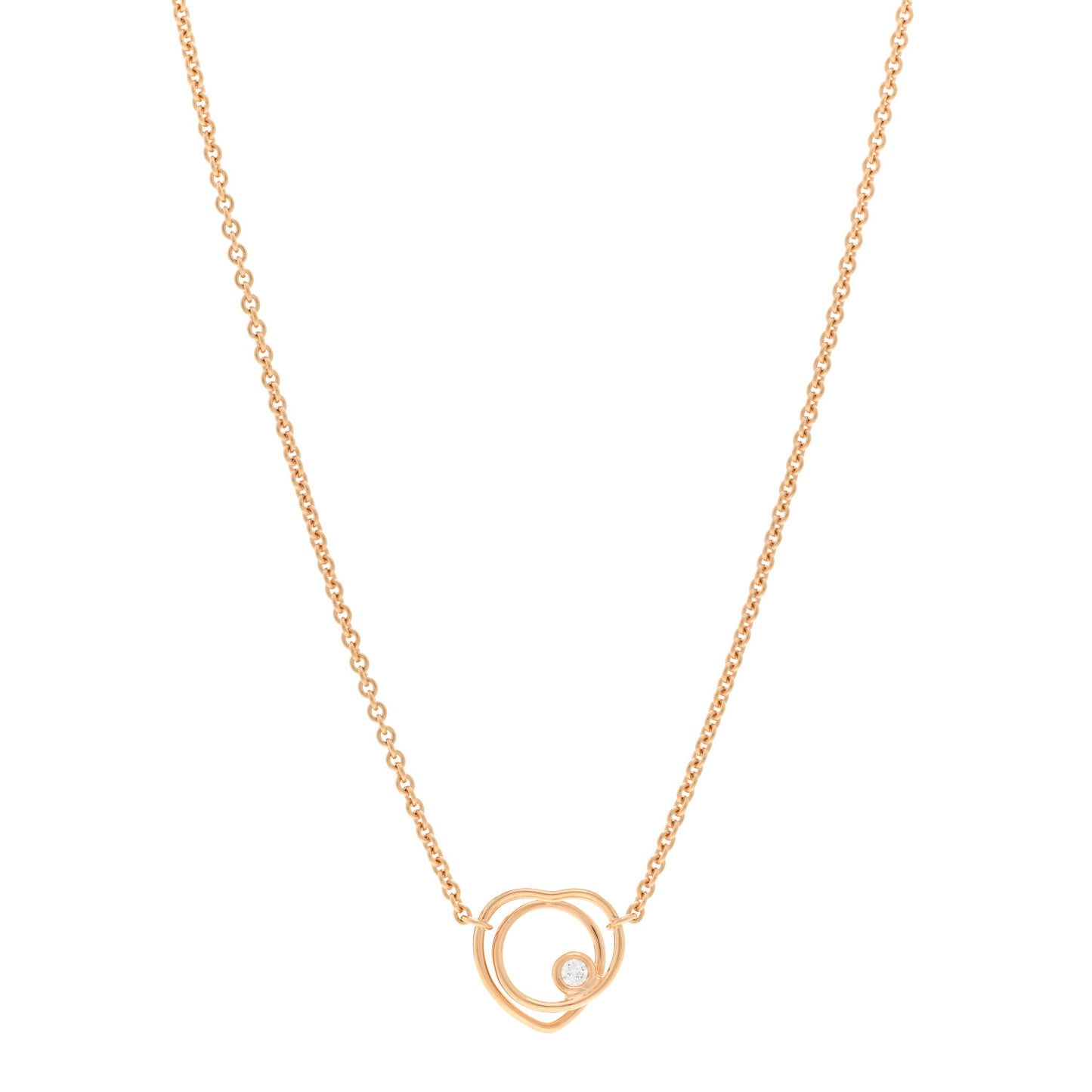 18K Rose Gold Diamond TPM Vertige Coeur Necklace ST
