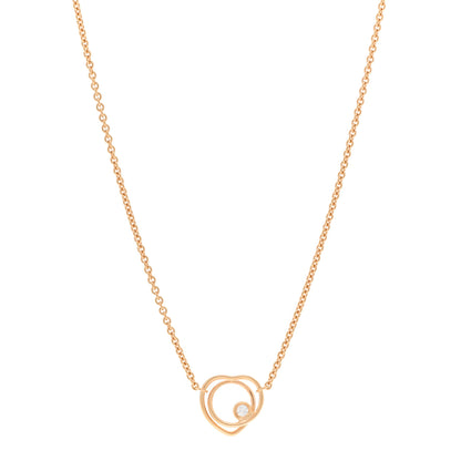 Hermes 18K Rose Gold Diamond TPM Vertige Coeur Necklace ST 1 of 5