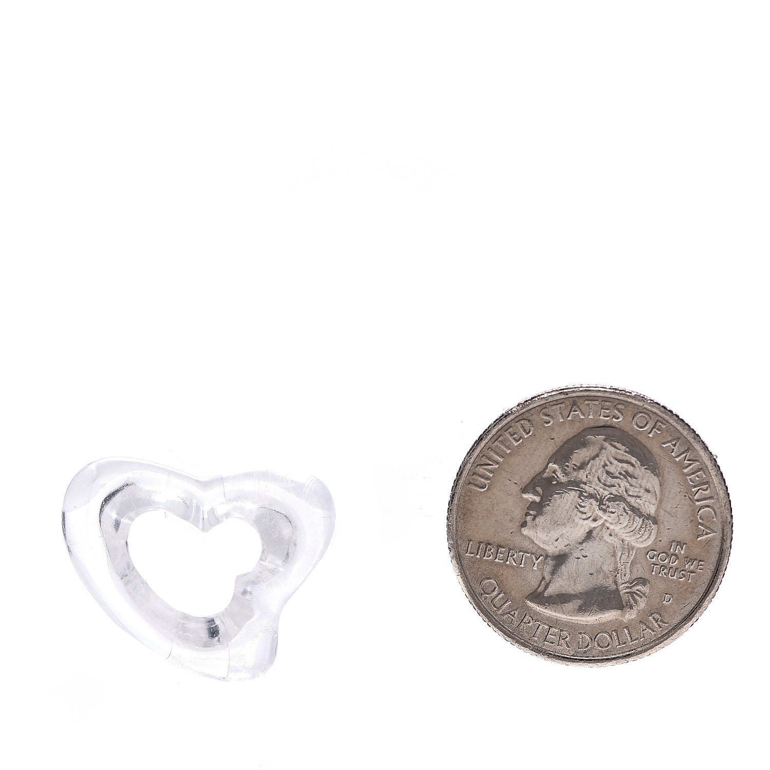Tiffany Rock Crystal Medium Elsa Peretti Open Heart Pendant 2 of 2