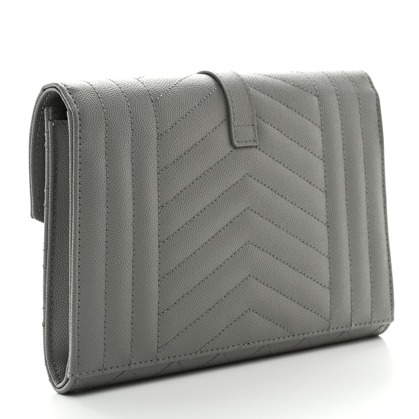 Grain De Poudre Textured Mixed Matelasse Triquilt Monogram Clutch Storm