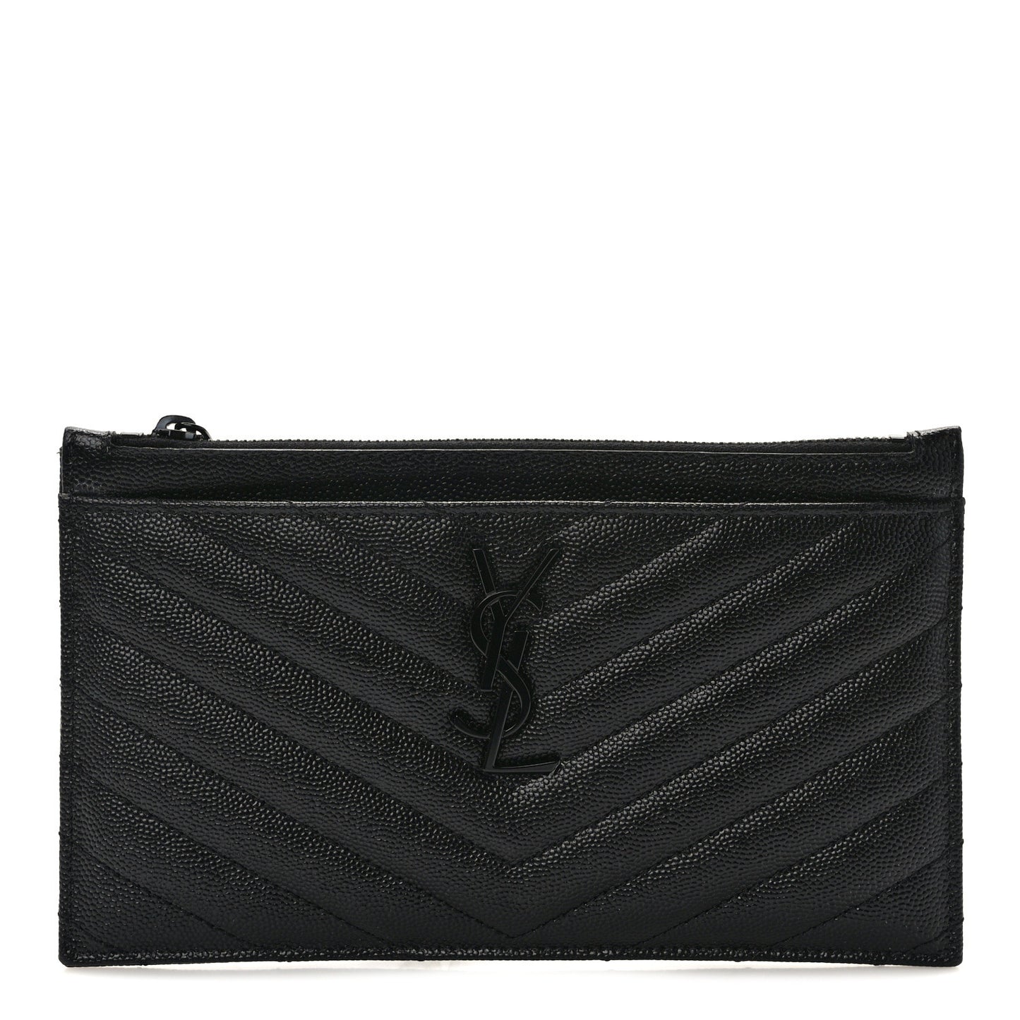 Grain De Poudre Chevron Monogram Bill Pouch Black Black