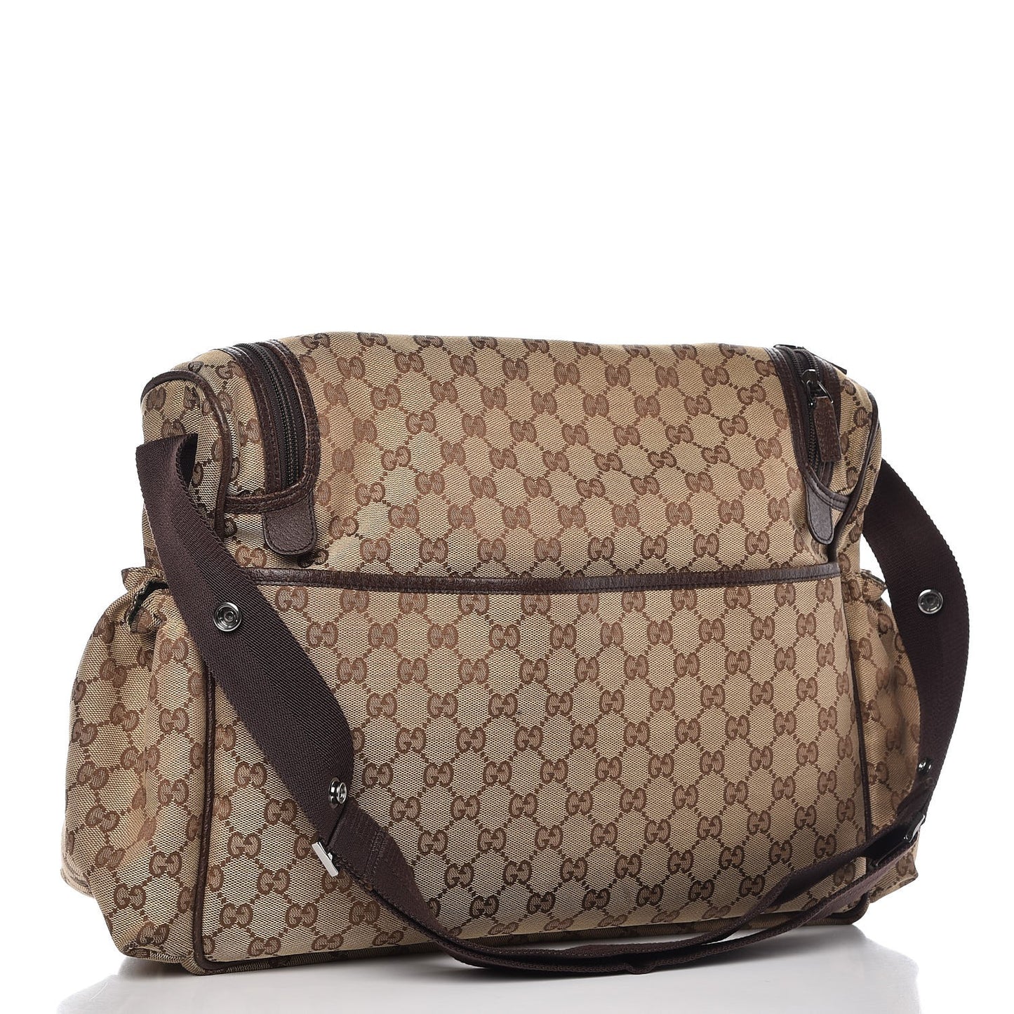 Monogram Natural Pigskin Large Diaper Bag Beige Ebony Cocoa Dark Chocolate
