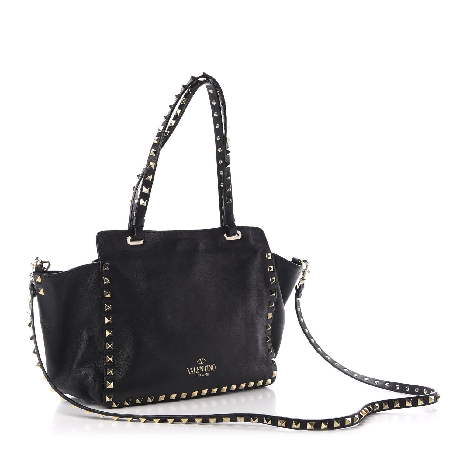 Valentino Garavani Vitello Small Rockstud Tote Black 3 of 11
