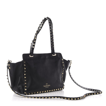 Valentino Garavani Vitello Small Rockstud Tote Black 3 of 11