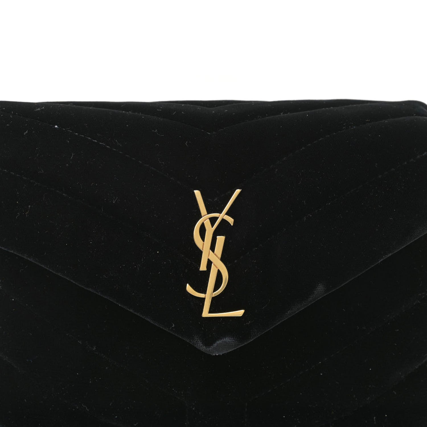 Saint Laurent Velvet Y Quilted Monogram Toy Loulou Chain Satchel French Black 8 of 8