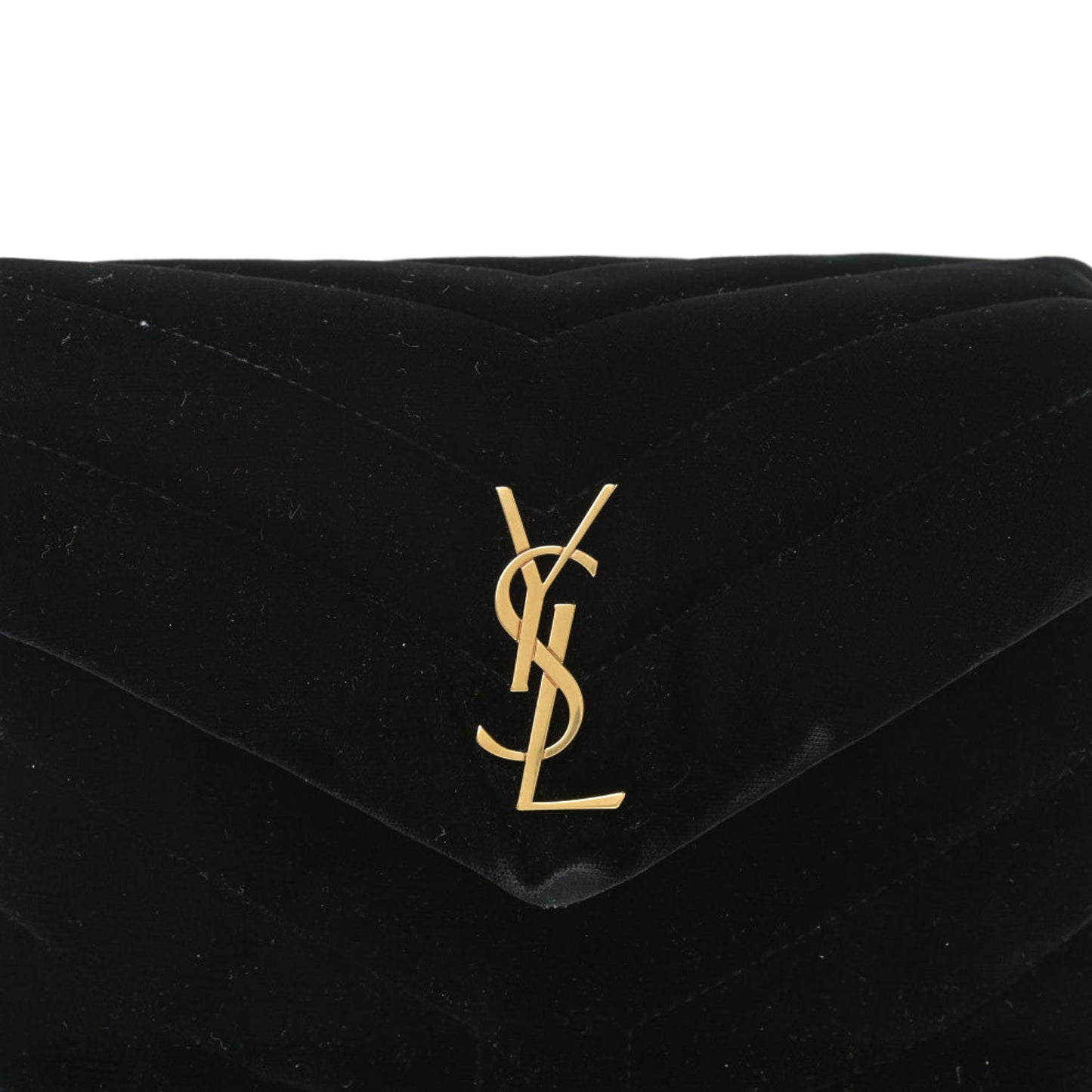 Velvet Y Quilted Monogram Toy Loulou Chain Satchel French Black