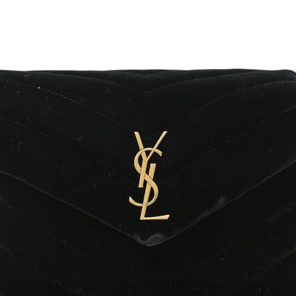 Saint Laurent Velvet Y Quilted Monogram Toy Loulou Chain Satchel French Black 8 of 8