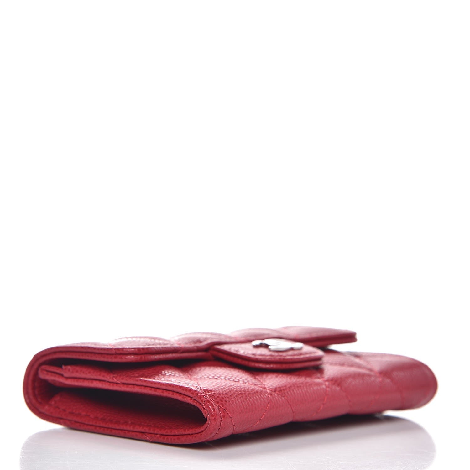 Chanel Caviar Quilted Flap Card Holder Dark Red 4 of 9