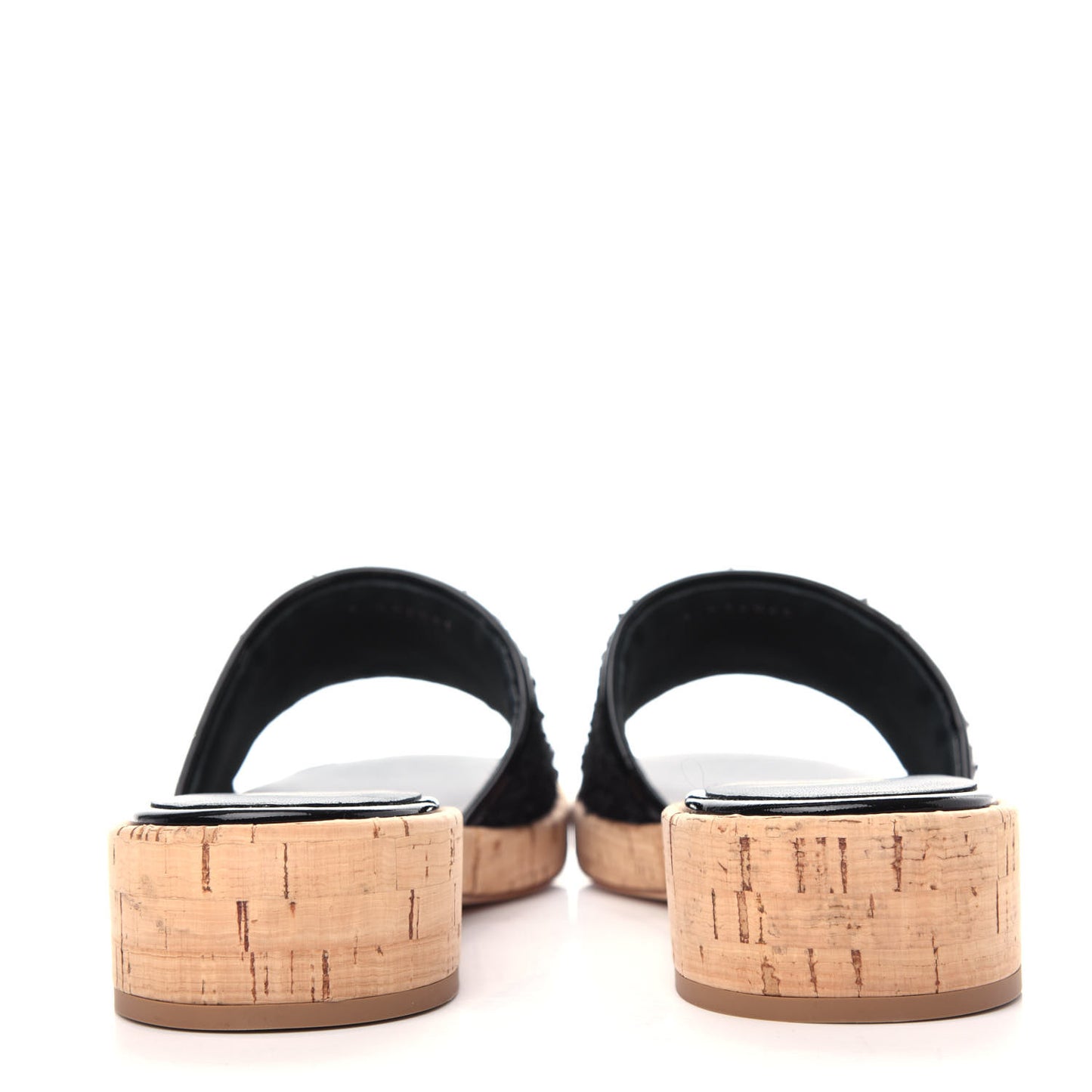 Tweed Cork CC Mule Sandal 40 Black