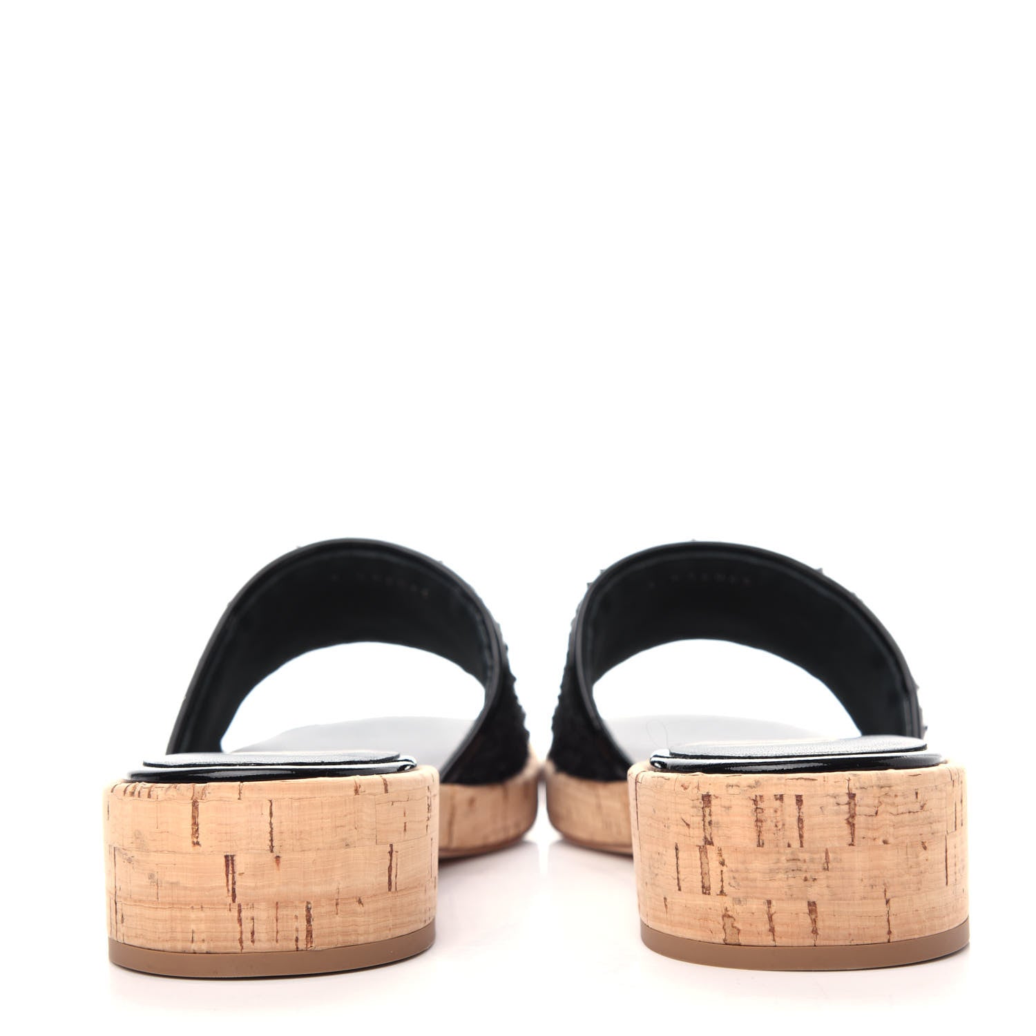 Chanel Tweed Cork CC Mule Sandal 40 Black 7 of 11