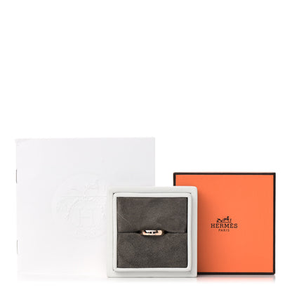 Hermes 18K Rose Gold Diamond Ever Herakles Wedding Band Ring 51 5.75 5 of 5
