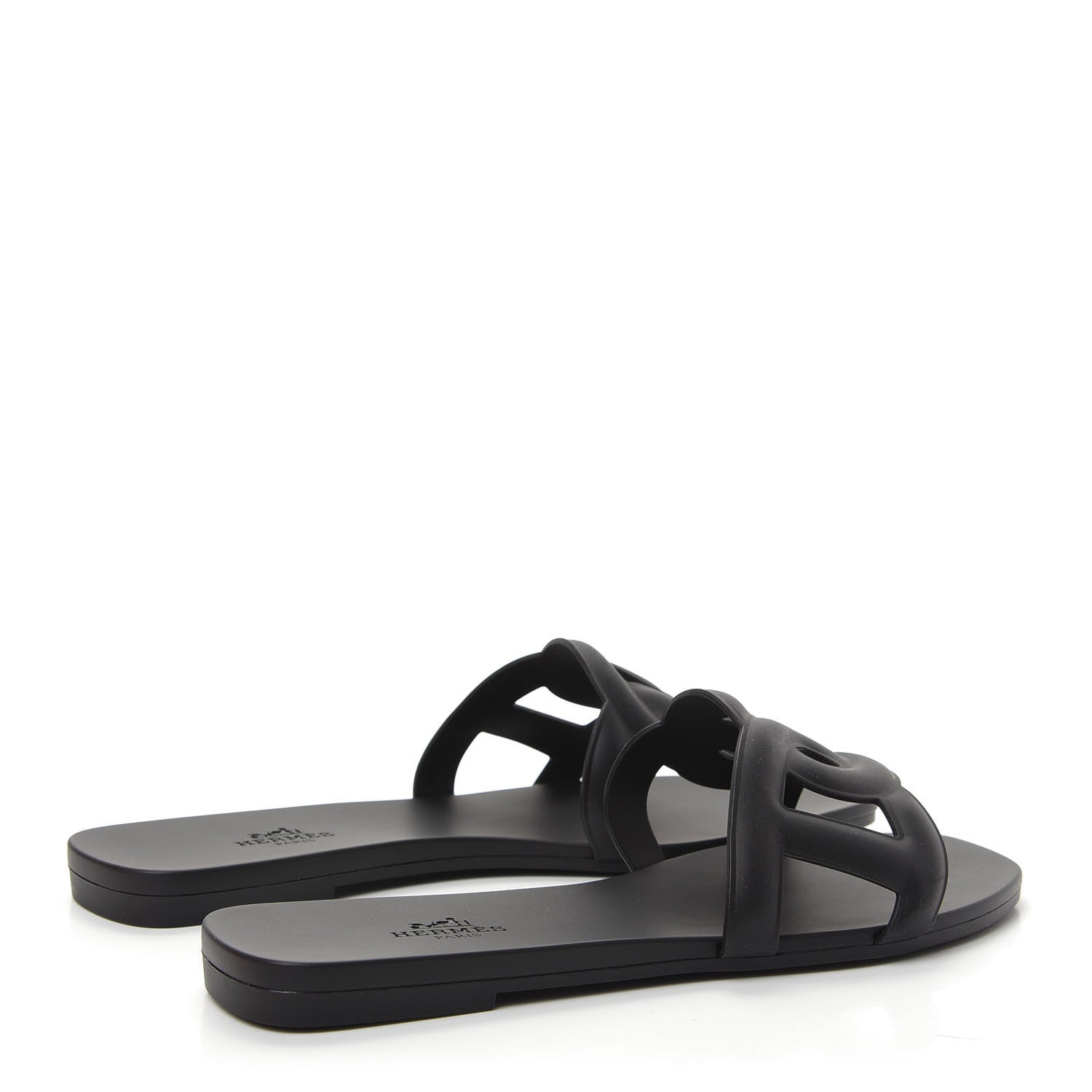 Hermes Rubber Aloha Sandals 37 Black 4 of 11