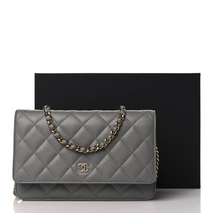 Chanel Caviar Quilted Wallet On Chain WOC Grey 11 of 11