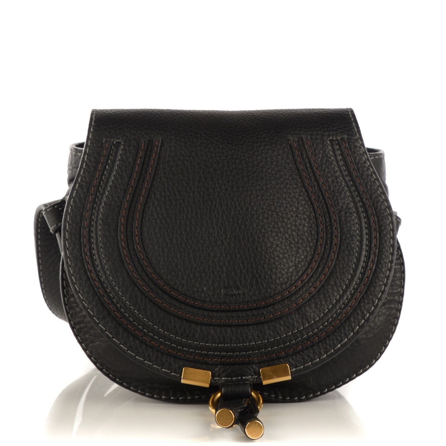 Chloe Calfskin Mini Marcie Round Crossbody Bag Black 1 of 7