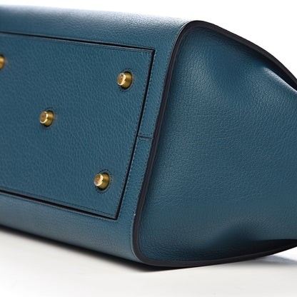 Celine Crisped Calfskin Small Tie Knot Tote Metallic Blue 9 of 10