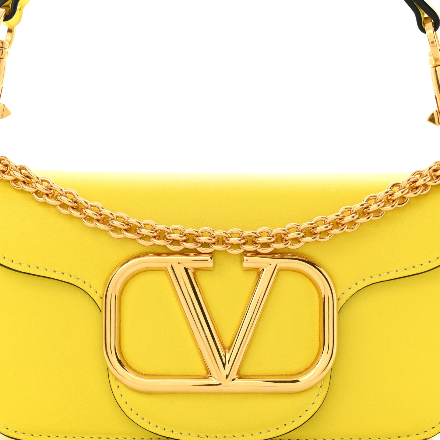 Calfskin Vlogo Small Loco Shoulder Bag Shocking Yellow