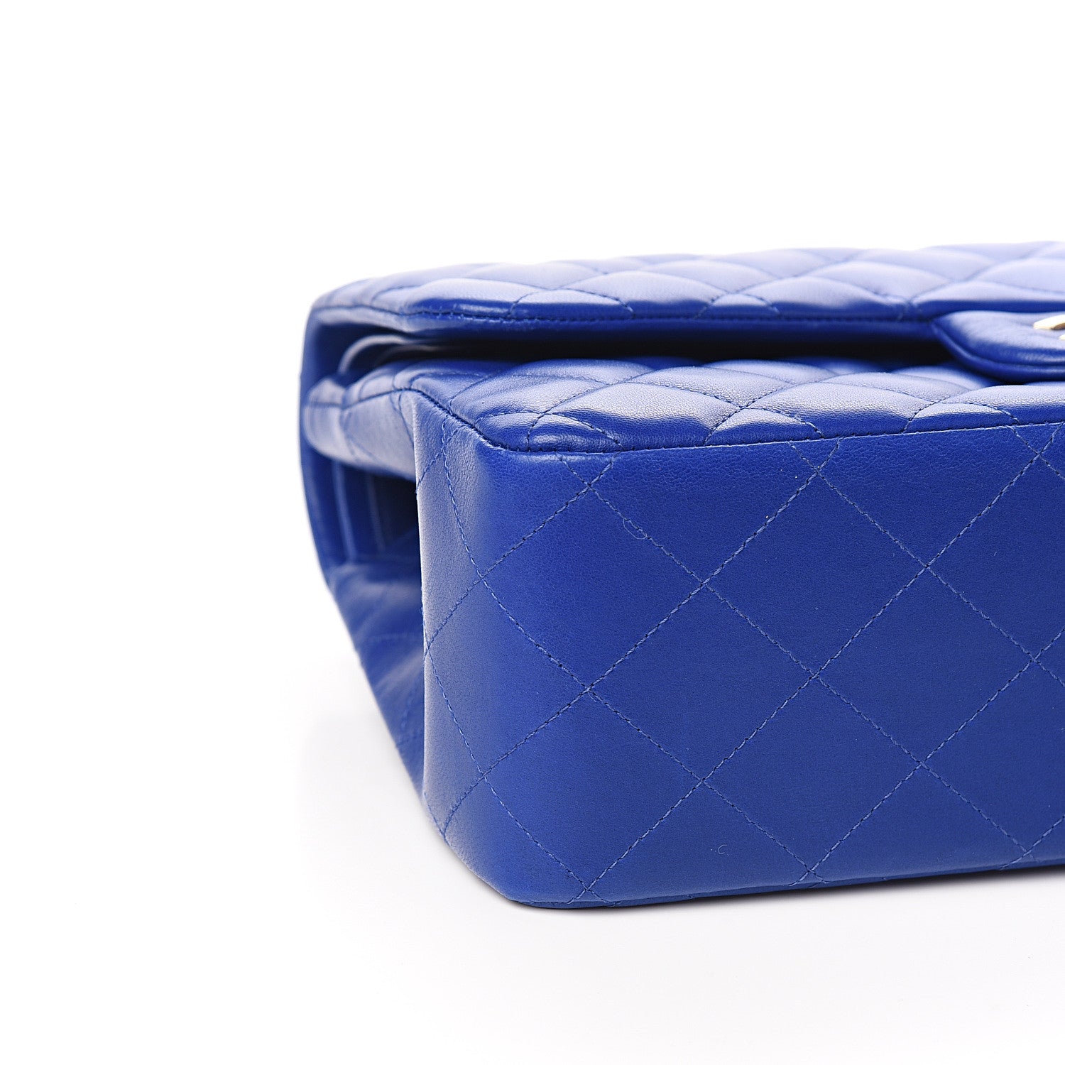 Chanel Lambskin Quilted Jumbo Double Flap Blue 7 of 10